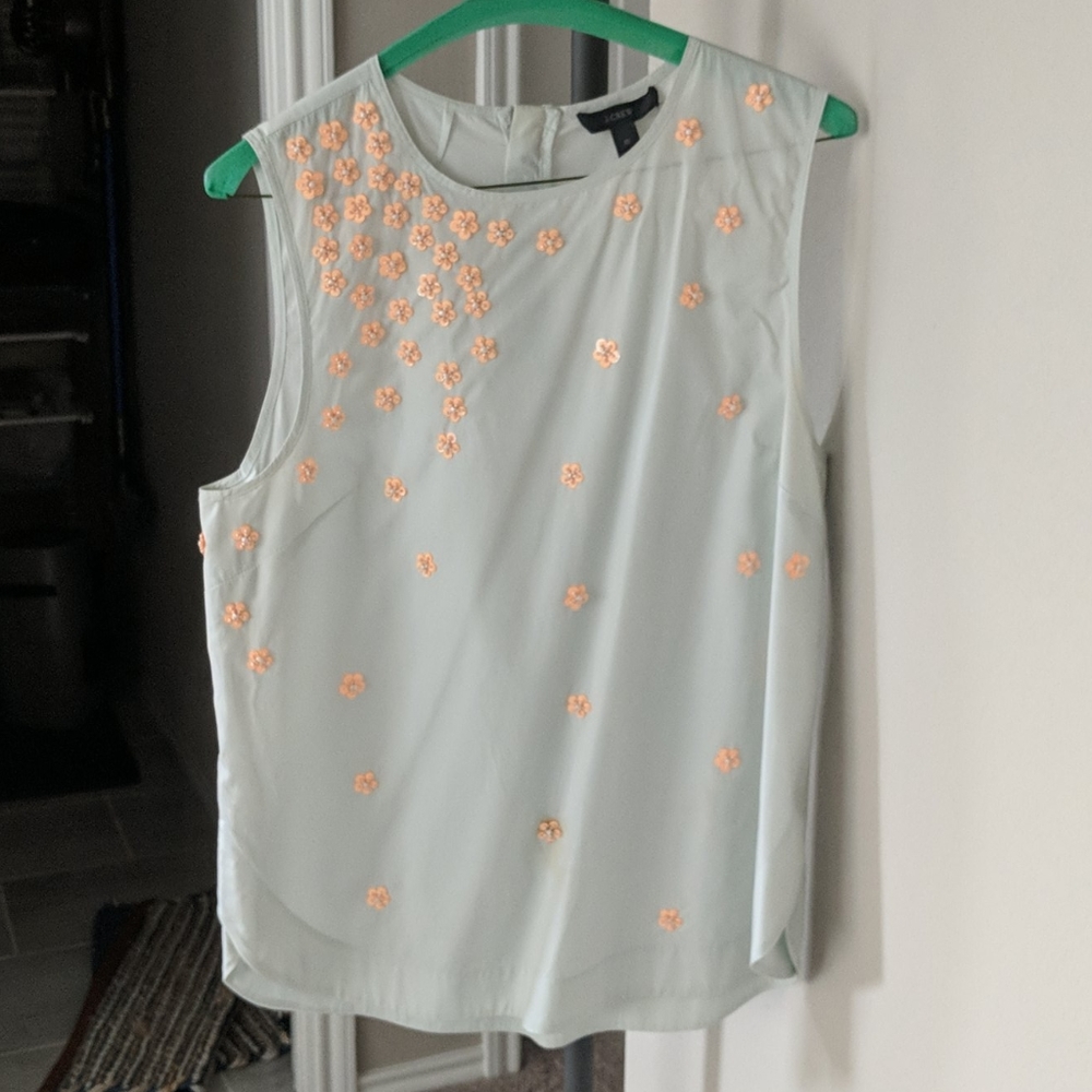 JCrew embroidered sleeveless top